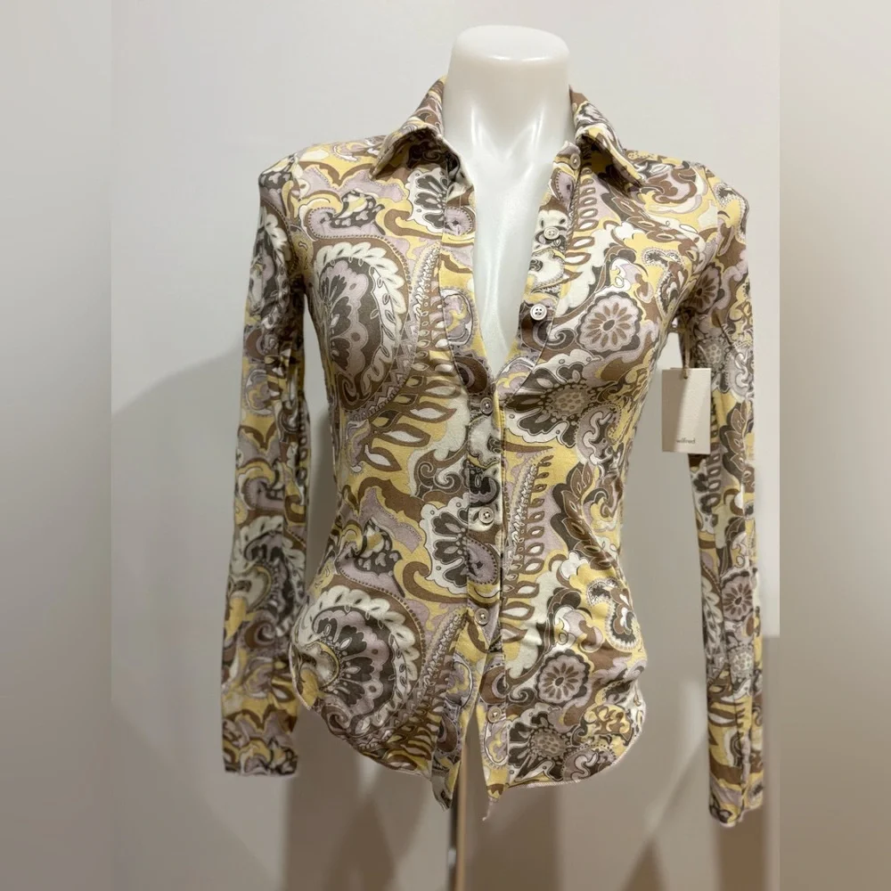 NWT-Wilfred Paisley Button-Down Shirt - Picture 8 of 8